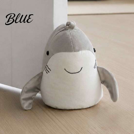 Decorative Nursery Stopper Plush Shark Door Stopper  Non-slip Weighted Interior Stop  Anti-collision Home Office Floor Fabric Doorstop