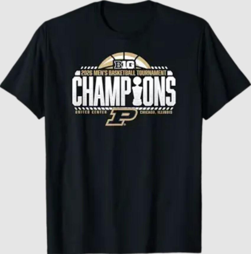 Purdue Boilermakers Men s Basketball Big Ten Champs 2026 T-Shirt S разноцветный