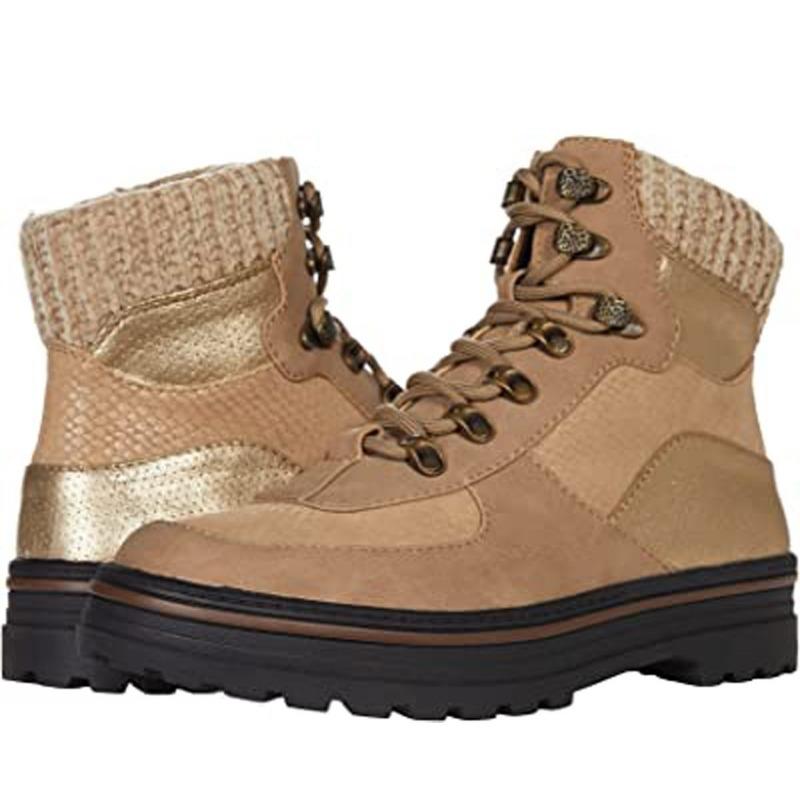 Autumn and Winter New Large-size Flat-bottomed Martin Boots Women's High-top Round Head Lace-up Leopard Print Wool Boots Thick-soled Short Boots