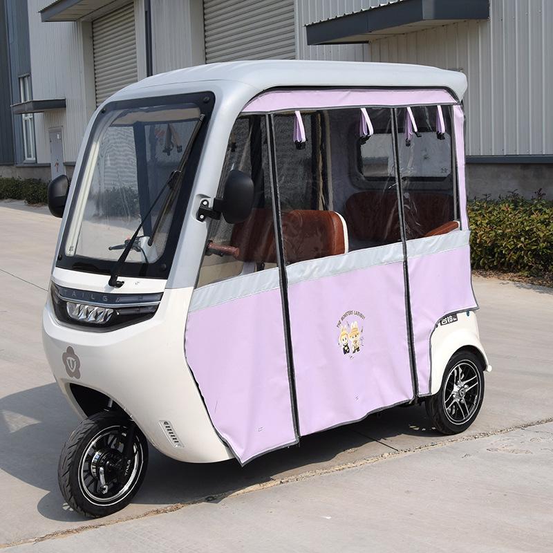 Electric Tricycle Canopy Tent Rain Curtain for Jinpeng Da'an SU7 (X18) - Gray, All-Season