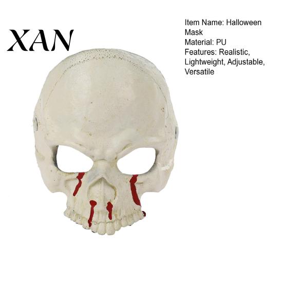 Lightweight PU Foam Skull Mask Halloween Skeleton Mask, Scary with Side Clip, Creepy Horror for Parties Haunted House Cosplay Masquerade Non-burdening