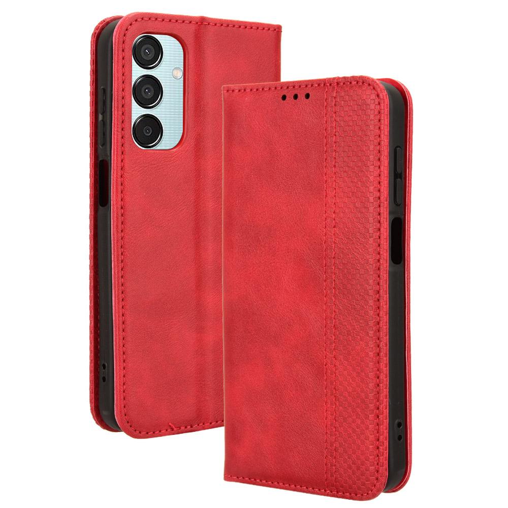 For Samsung Galaxy F15 5G/M15 5G Case Vintage PU Leather Folio Phone Cover with Cash/Card Slots