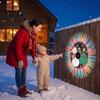 Solar Energy Garden Lights Outdoor Fence Light, Waterproof Projection Cute Snowman Xmas Patio Atmosphere Tree Decorative Metal Projector Wall