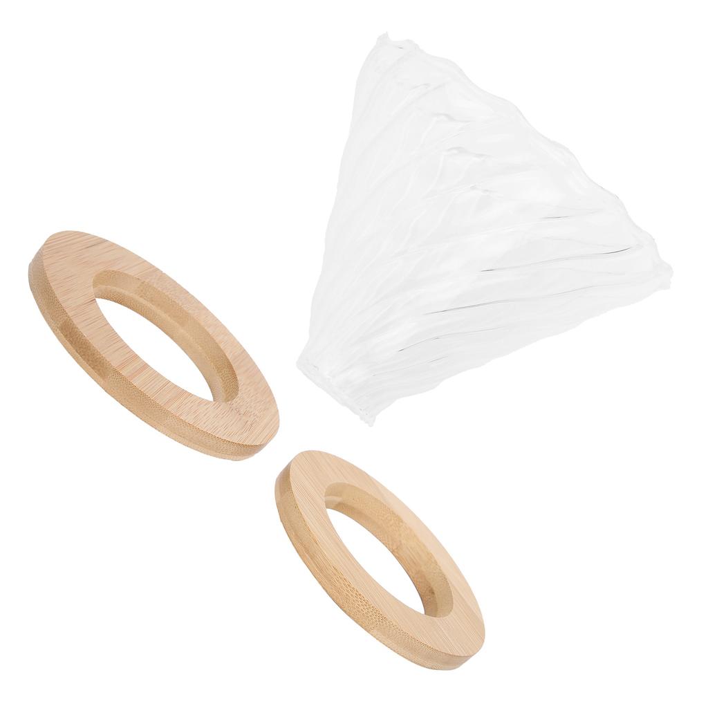 Pour Over Coffee Dripper Cone Filter Cup Coffee Maker Accessories with Wood Base Home Office Use