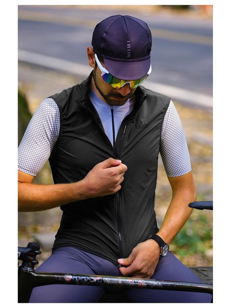 Lampaida Unisex Windbreaker Vest: Sweat-Absorbent, Quick-Dry Cycling Jersey for Spring/Summer.