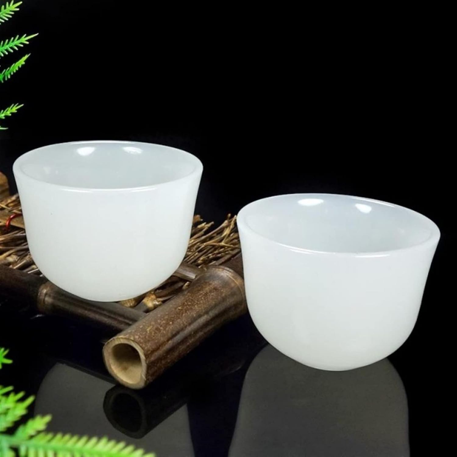 

SMDSAZ Natural Jade Tea Cup Set (Light Green, 4 Pcs)