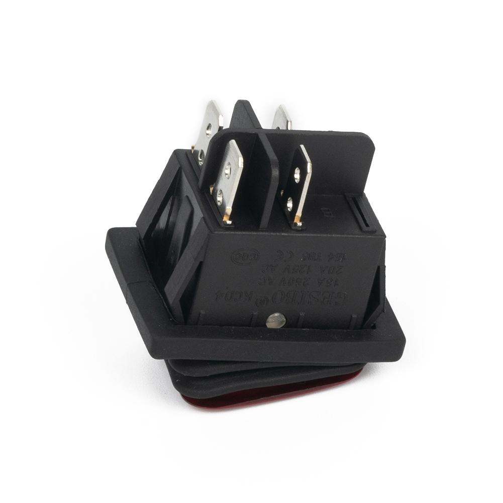 Rocker Switch Red Waterproof 20A DPST IP67 Illuminated