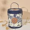 Gift Box Floral Print Widely Applied Round Shape Lid Bucket Florist Gift Packaging Box for Party