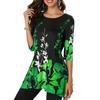 Plus Size Womens Asymmetric Floral Printed Short Sleeve Tunic Blouse For Summer Comfort