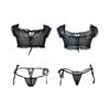 Summer Sexy Underwear Chest-wrapped Panties Set One-word Shoulder Straps Pajamas Women's Polka Dot Mesh Yarn