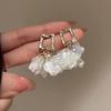 Silver Rhinestone Crystal Flower Asymmetric Earrings - Colorful Retro Court Style Studs for Women
