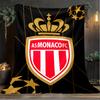 1PC Football Monaco Printed Soft Flannel Blanket Throw for Adult Bedroom Living Room Sofa Camping Travel Fan gifts Christmas Gifts
