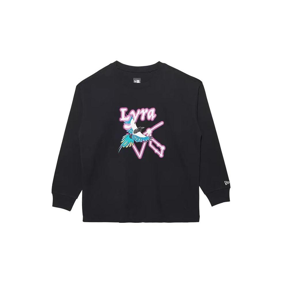 New Era FW22 Magpie Pattern Printed Crewneck Sweatshirt Unisex sweatshirt Black 13350859