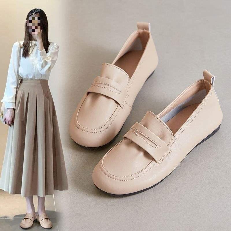 

Soft-soled soft leather loafers, foreign-style single shoes, women s small leather shoes 40