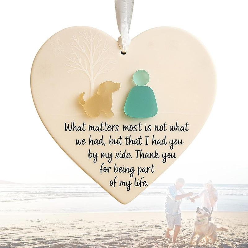 Cross-Border Friendship Sea Glass Heart Ornament