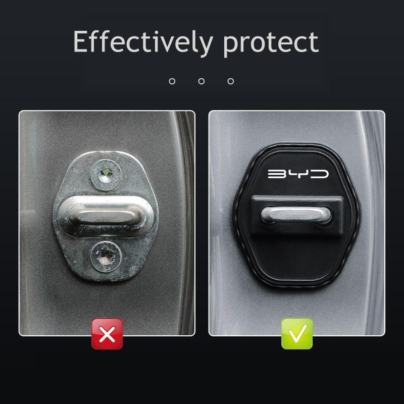 4 Stück Für BYD YUAN PRO ATTO 2 YUAN UP 2025 2024 Schwarze Auto-Türschloss-Schutz-Silikonabdeckung Zubehör