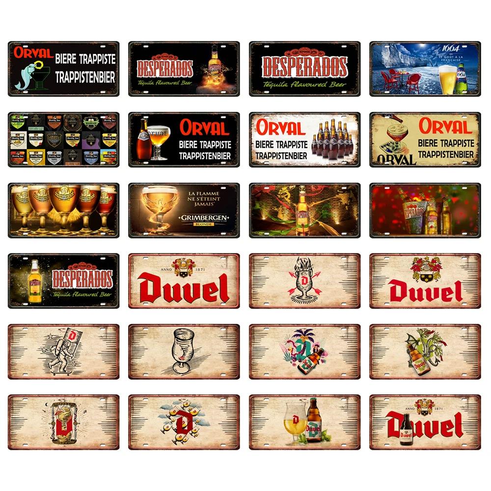 [ Mike86 ] Orval  Duvel Belgian Beer  Wine Painting Tin Poster Metal Sign Decoration DC-21 15*30 CM Home Decor