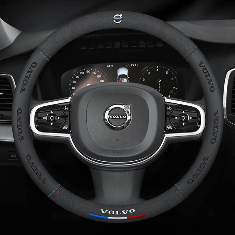 Volvo XC40 XC60 XC70 XC90 V40 V50 V60 V70 C30 C70 S40 S60 S80 S90 Suede Leather Anti-slip Car Steering Wheel Cover Accessories