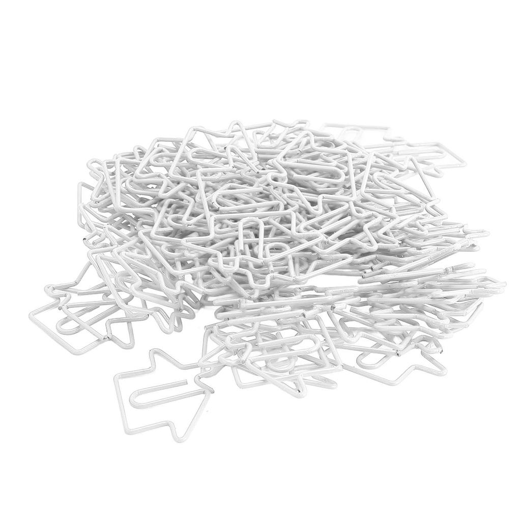 100Pcs House Shaped Paper Clips Iron Wire Multifunctional Decorative Fancy Paperclips for Organizing Marking Gift White