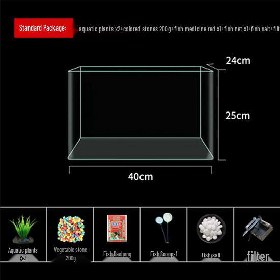 Mini Eco Fish Tank: Hot-Bent Glass, Desktop Goldfish Betta Aquarium, Water-Free Design for Living Room