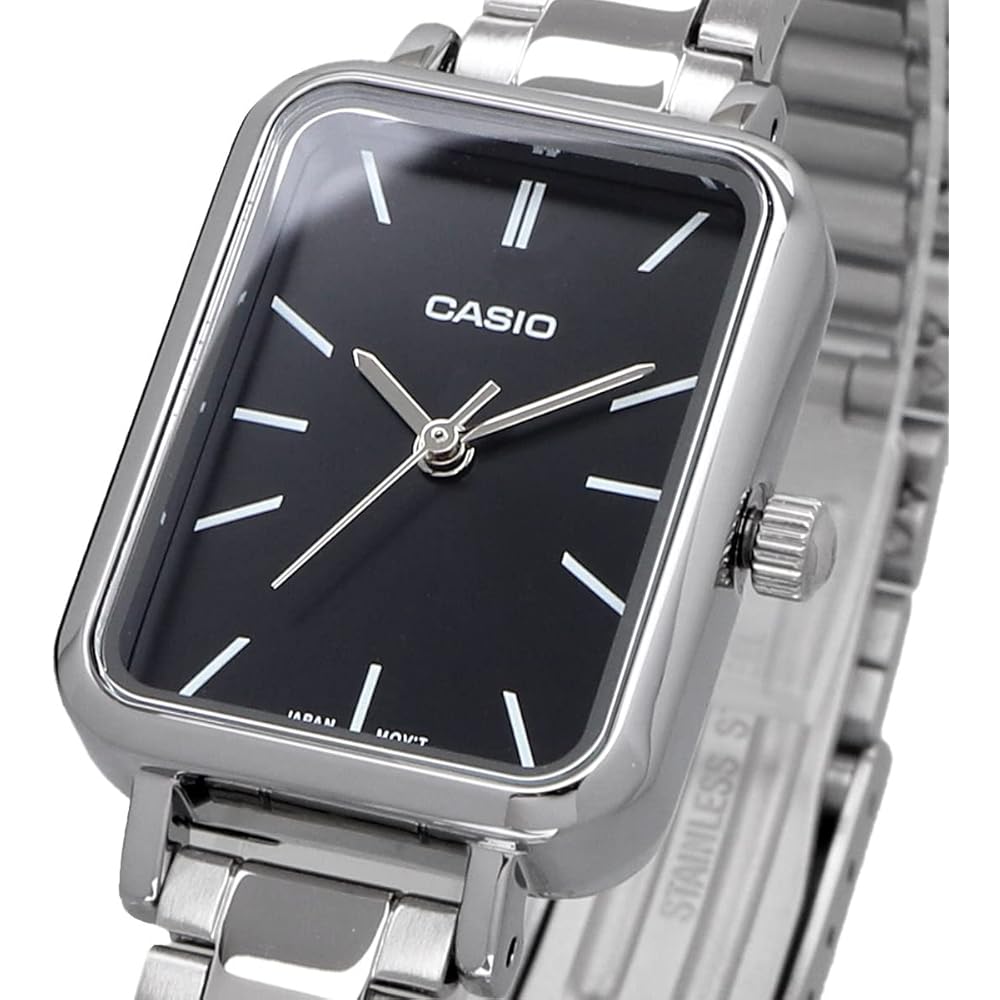 Casio Casio Standard Cheap Casio Women's Brass Metal Watch Silver Black LTP-V009D-1E