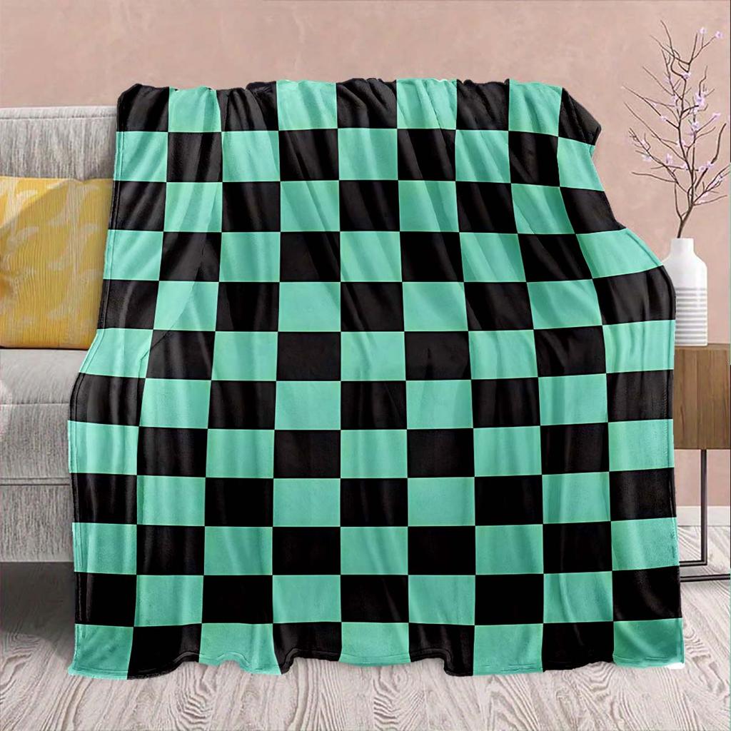 Demon Slayer Anime Flannel Blanket - Soft Warm Perfect for Sofa, Bedding Camping Travel Office Home Decor -QJY