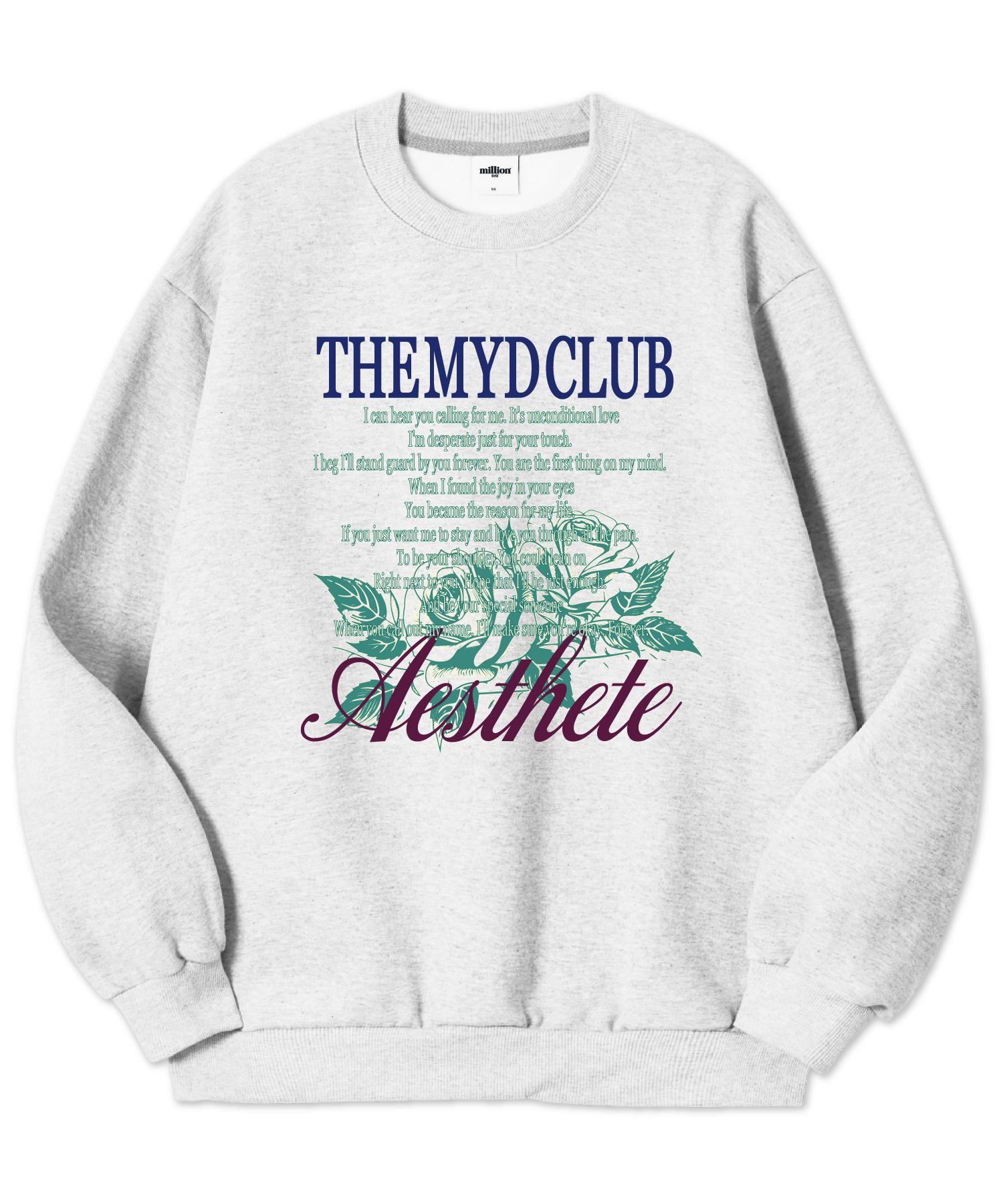 Двусторонний свитшот Million Day Aesthete-Club B1 (Тип) White Melange/M