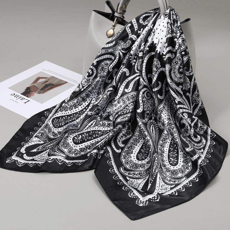 90 Square Scarves, Silk Scarves, Women's New Spring and Summer High-end Sense Versatile, Thin Scarves, Shawls Outside