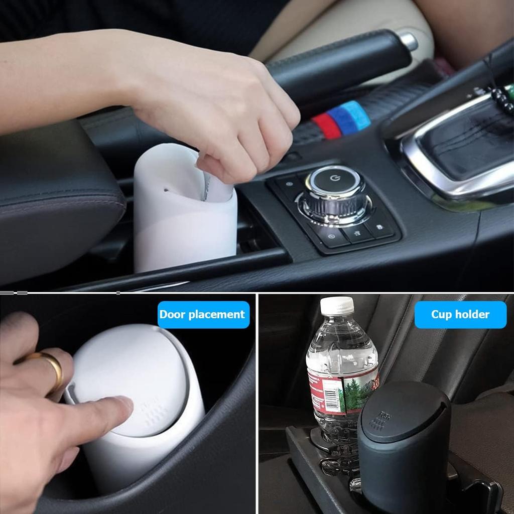BELOMI Car Trash Can, Mini Silicone Auto Garbage Container With Lid, Waterproof Leakproof Portable Trash Dustbin, Vehicle Rubbish B For Automotive,