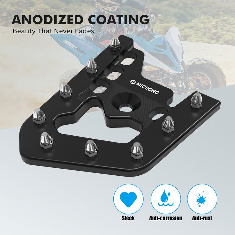 For Yamaha Raptor 700 700R YFM700 YFM700R Brake Pedal Step Tip Plate Pad 6061T-6 Aluminum ATV Accessories