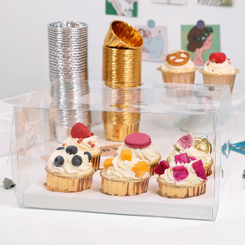 Transparent Cupcake Packaging Box with Handle
