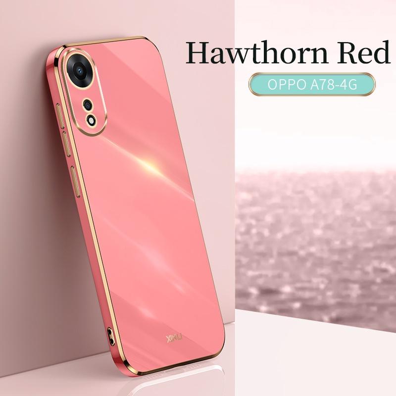

Для OPPO A78 4G защитный гальванический противоударный чехол для OPPO A78 4G чехол силиконовый ТПУ мягкая задняя крышка OPPO A78 4G красный