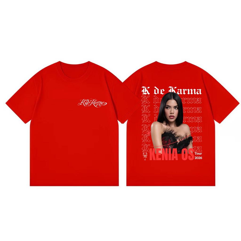Singer Kenia Os K De Karma Tour 2026 Graphic T Shirts Unisex Women Fashion Aesthetic Tshirt Summer Casual Loose Cotton Tshirts