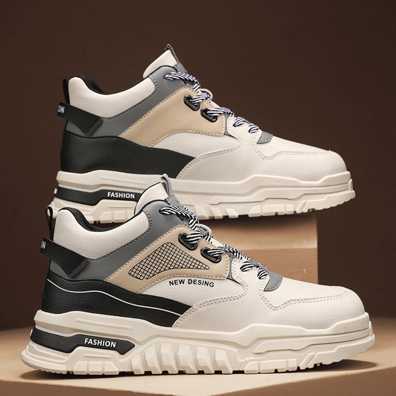 Mens Sneakers Fashion High Top Male Casual Shoes Platform Comfortable Board Shoes Breathable Non-slip Sport Shoes Walking Shoes