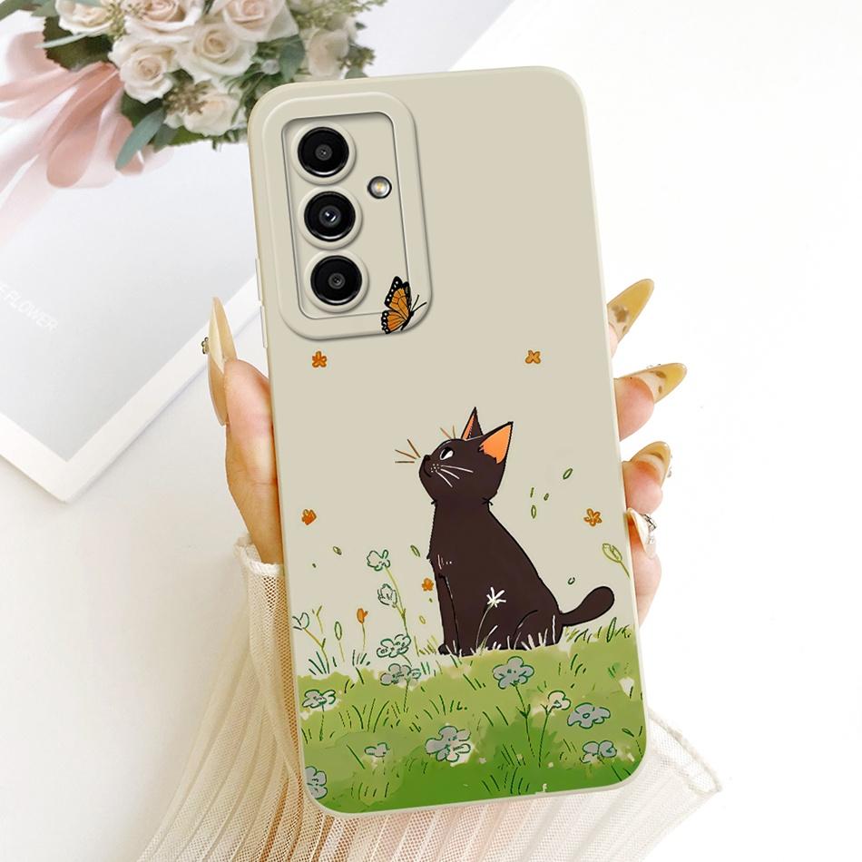 For Samsung Galaxy A05s A05 Cute Cat Flower Cartoon Phone Case For Samsung A05 A 05 05S A05S Shockproof Soft Silicone Cases