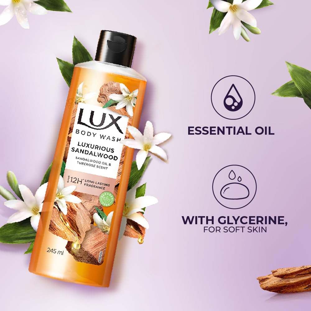Luxuriöses Sandelholz Duschgel mit Tuberose-Duft für weiche, duftende Haut 245 ml Langanhaltendes, verwöhnendes Duschgel