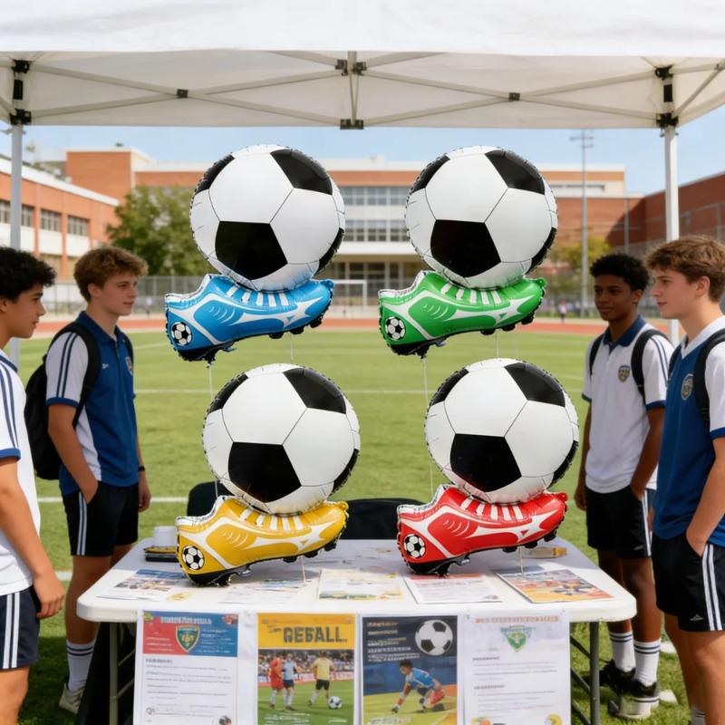 3D Football Soccer Balloons with Ball & Sneaker Shapes Ideal for Themed Parties Birthday Sports Event Decorations Supplies