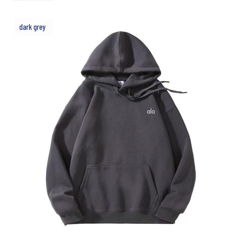 Alo Yoga Grenzüberschreitendes versilbertes Kapuzensweatshirt: Lässiger lockerer Komfort-Pullover für Herren und Damen für Herbst und Winter