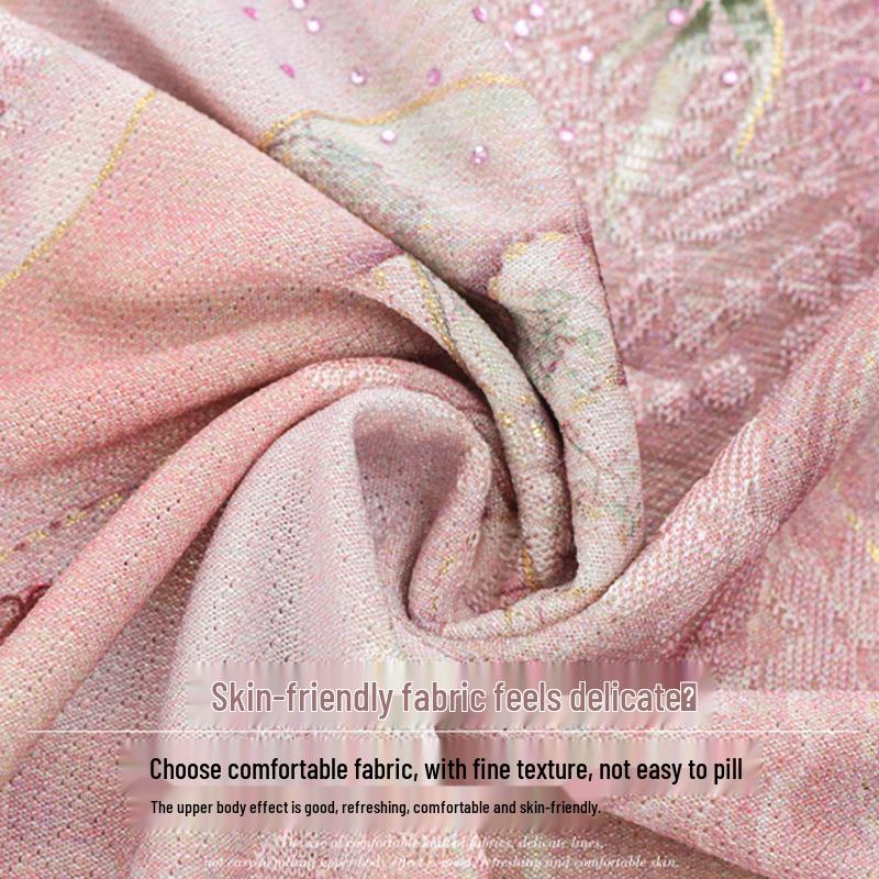 Summer Knitted Ice Silk T-shirt for Middle-Aged and Elderly Women - 2026 Collection