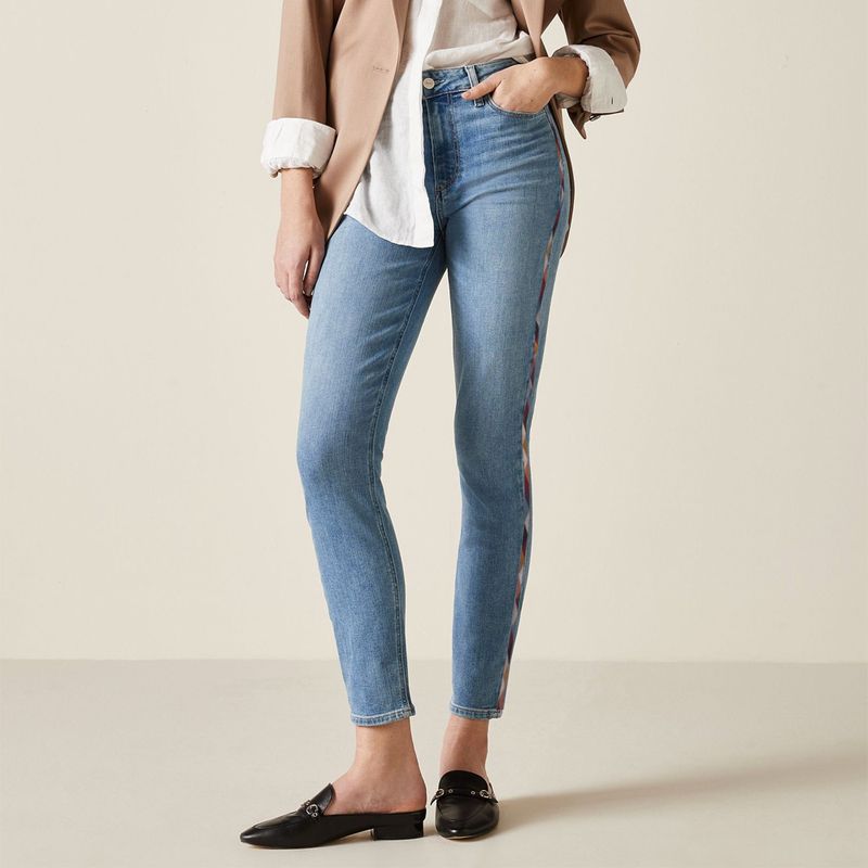 

1 Piece 7 off 2 Pieces 5 off Foreign Trade Original Garment High Waist Plus size Stretch Thin Summer Embroidery Light Color Feet Denim Capri Pencil C product Rose side Embroidered 2