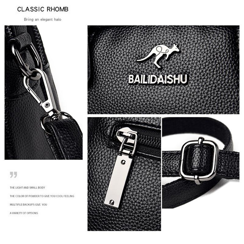 Women's Crossbody Bag, Water-Resistant Solid Color Square Shoulder Bag, Three Layer Zipper Closure Phone Purse Pouch for Women