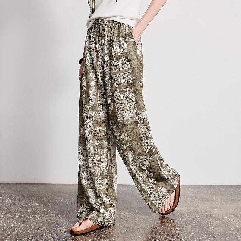 Chuyu 2026 Spring Bohemian Printed Wide-Leg Trousers