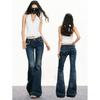 Women's Design Low Rise Flared Jeans Ladies Streetwear Vintage Slim-fitting Denim Pants