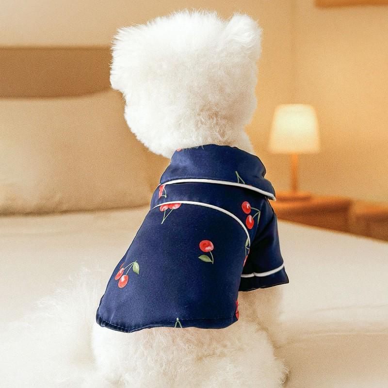 Pet Silk Pajamas Small Dogs Cats - Princess Style Two-Legged Clothes Teddy Bichon Pomeranian French Bulldog