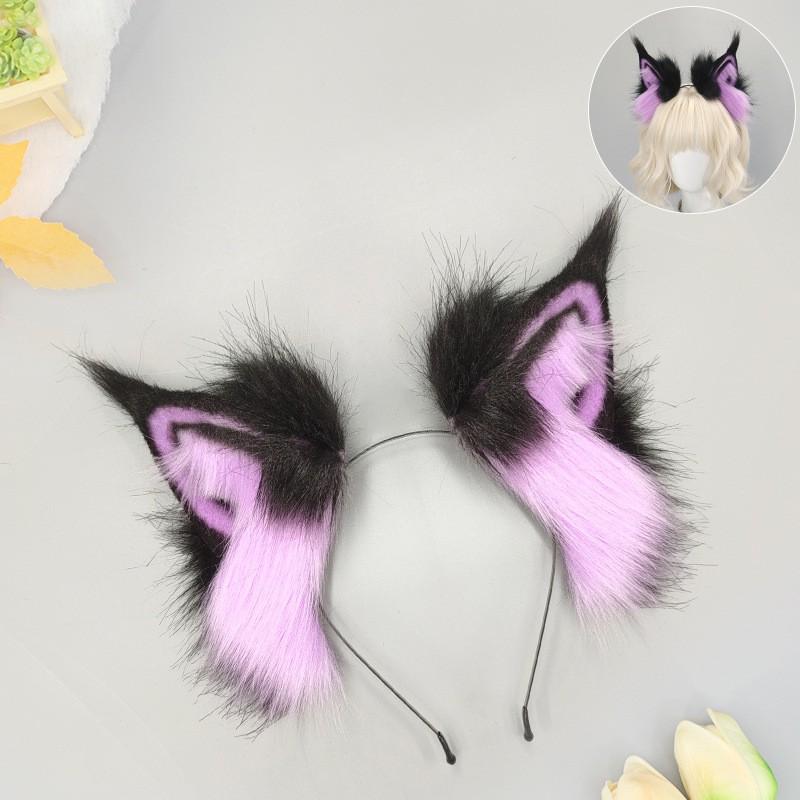 Flauschiges Tierohren-Stirnband Cosplay Anime Convention - Fuchs Wolf Luchs Ohren Aus Weichem Plüsch Verstellbar Eine Größe