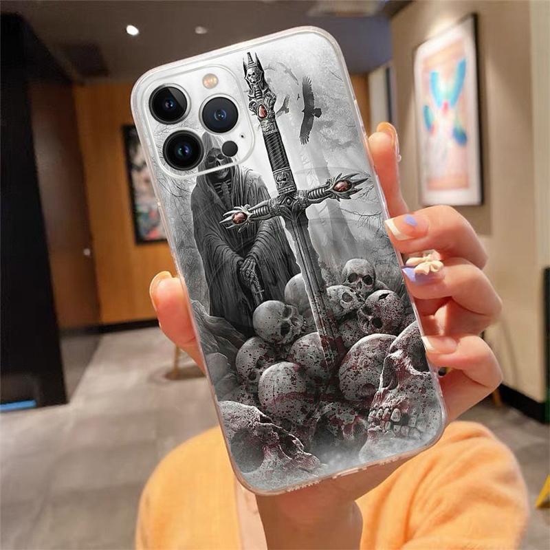 Phone Case For Iphone 17 Pro Max Air 16 15 14 13 Pro Max 15 16 Pro 15Plus Grim Reaper Skull Skeleton