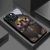 Guldmønstret lotusglas telefoncover egnet til iPhone 17 16 15 14 13 12 11 Pro Max Plus anti-fald og stødsikker bagcover