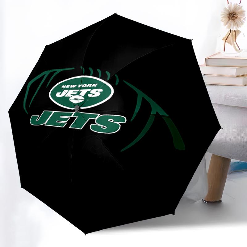 Printed New York Jets logo Folding Umbrella,Outdoor,Leisure,And Travel Umbrella,Durable Umbrella Fabric,Birthday And Holiday Gift