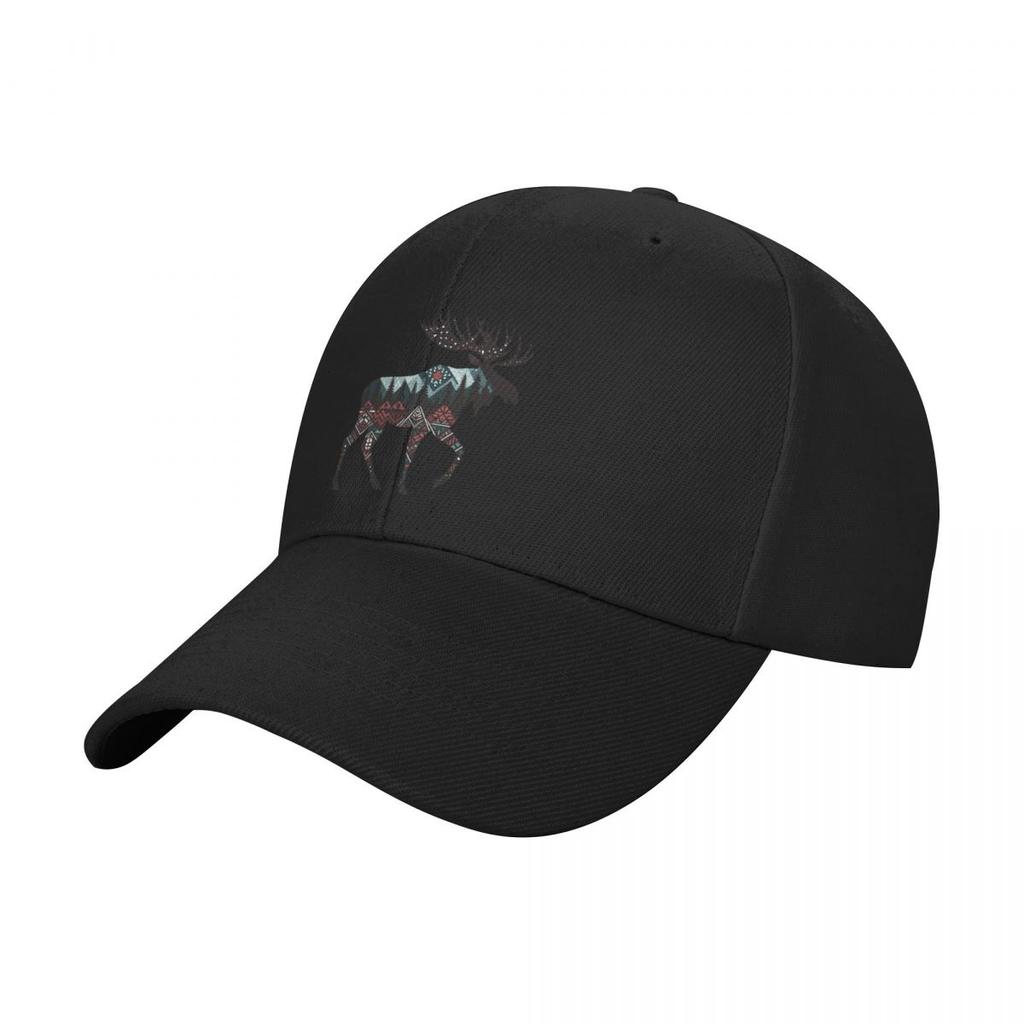 Geometric Moose Baseball Cap Snapback Cap Hiking Hat Trucker Hat Womens Golf Wear Mens