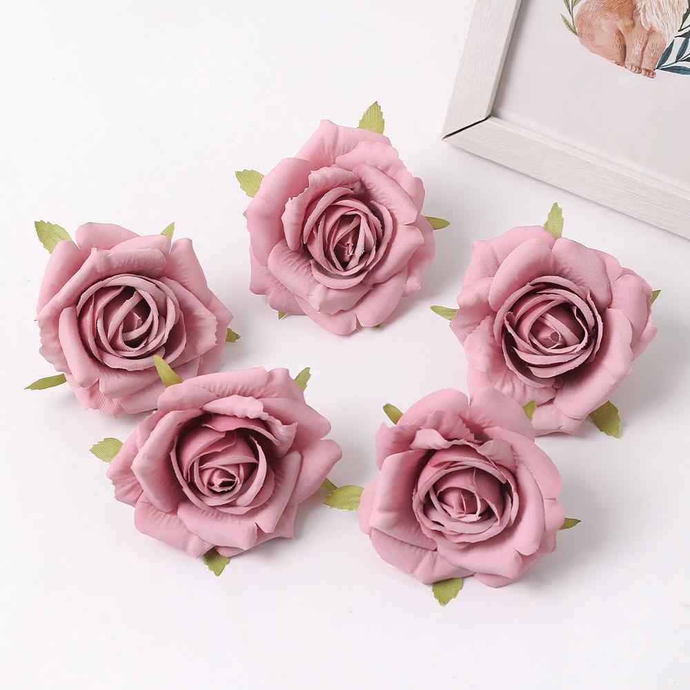 3/5Pcs Rose Artificial Flowers Heads 7cm Silk Fake Flowers for Home Decor Wedding Brides Decortion DIY Craft Gift Accessories